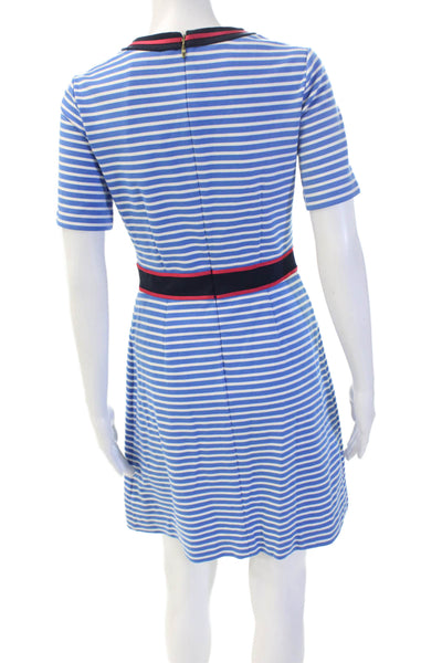 Draper James Women A-Line T-Shirt Dress Blue Striped Crewneck Size XS