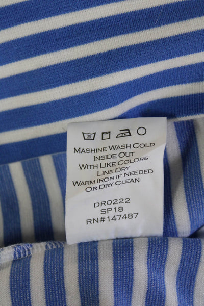 Draper James Women A-Line T-Shirt Dress Blue Striped Crewneck Size XS