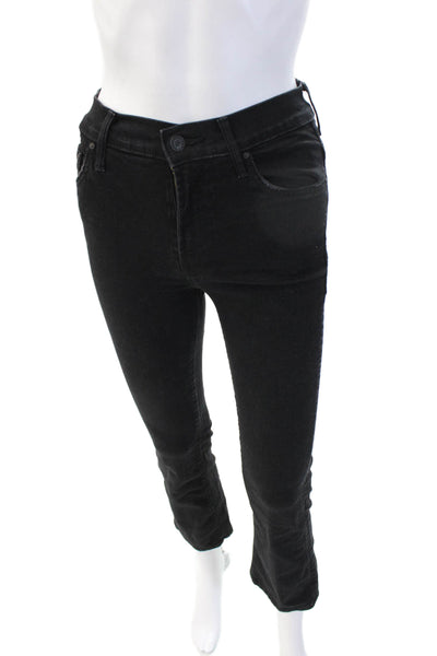 Mother Womens Skinny Cropped Black Jeans Size 24