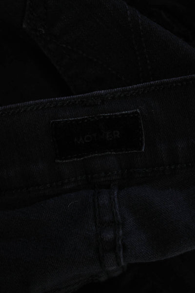 Mother Womens Skinny Cropped Black Jeans Size 24