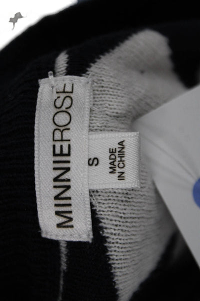 Minnie Rose Unisex Black Pullover Sweater Crew Neck 3/4 Sleeve Stars Size S