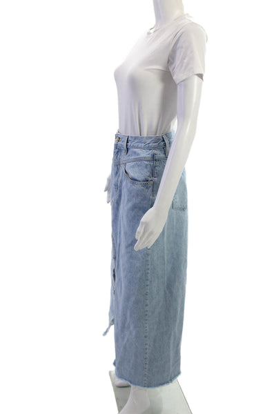 Slvrlake Womens Maxi Skirt Light Blue 100% Cotton Midi Size 24