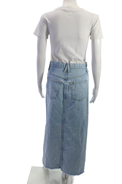 Slvrlake Womens Maxi Skirt Light Blue 100% Cotton Midi Size 24