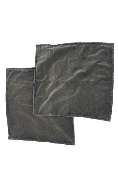Surya Unisex Adults Cotton Zippered Pillowcase Set of 2 Gray Size 20" x 20"