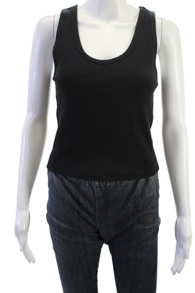 Perfect White Tee Womens Basic Black Sleeveless Round Neck Tank Size M