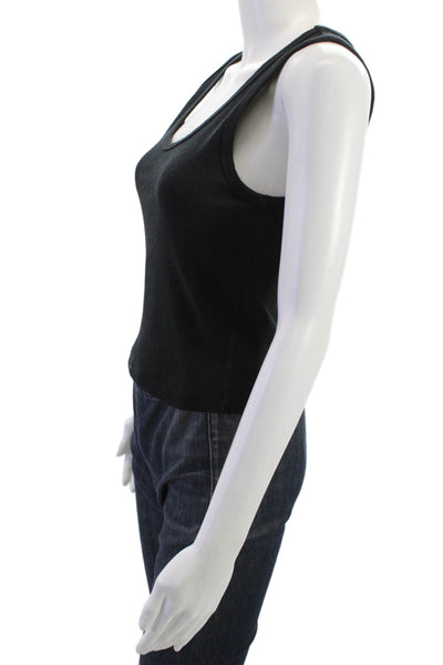 Perfect White Tee Womens Basic Black Sleeveless Round Neck Tank Size M