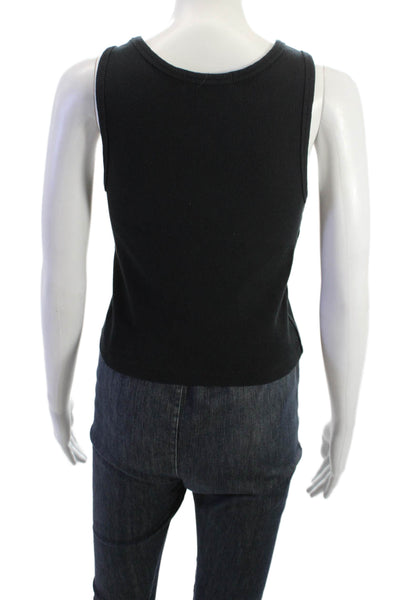 Perfect White Tee Womens Basic Black Sleeveless Round Neck Tank Size M