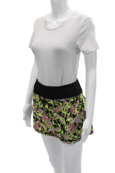 Lululemon Womens Black Floral Nylon Blend Skort Size 2