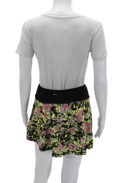 Lululemon Womens Black Floral Nylon Blend Skort Size 2