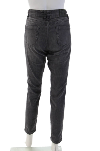 Wit & Wisdom Womens Dark Gray Ankle Straight Jeans Button Closure Size 8
