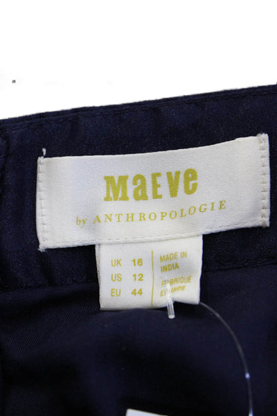 Maeve Anthropologie Women A-Line Mini Skirt Dark Blue Floral Size 12