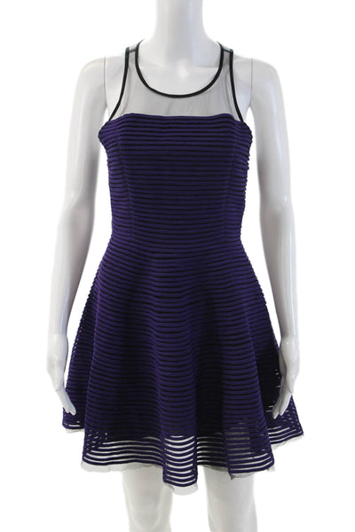 Sachin & Babi Womens Fit & Flare Dress Black Striped Sleeveless Size 8