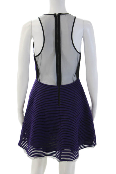 Sachin & Babi Womens Fit & Flare Dress Black Striped Sleeveless Size 8