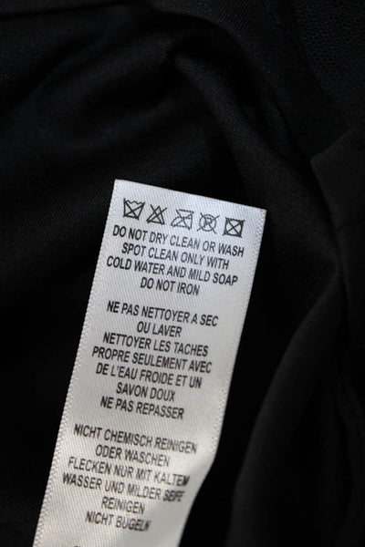 Aidan Mattox Women Black Floral Sheath Dress Short Sleeve Nylon Zip Size 6
