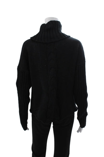 One Teaspoon Unisex Pullover Turtleneck Black Long Sleeve 100% Cotton Size S