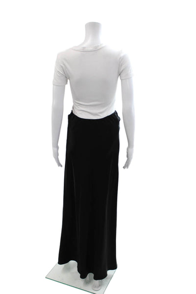 Wilfred Womens Black Maxi Skirt Triacetate Polyester Long Size M