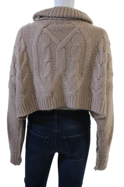 Olivaceous Unisex Pullover Sweater Beige Turtleneck Long Sleeve Acrylic Size S
