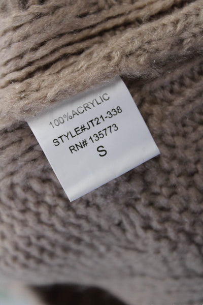 Olivaceous Unisex Pullover Sweater Beige Turtleneck Long Sleeve Acrylic Size S