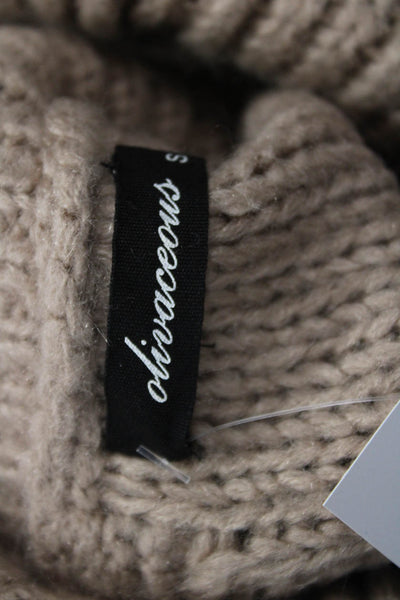 Olivaceous Unisex Pullover Sweater Beige Turtleneck Long Sleeve Acrylic Size S