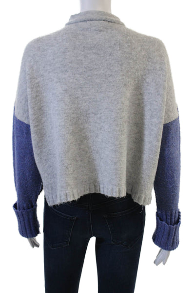 Central Park West Unisex Pullover Mock Neck Long Sleeve Dark Blue Size XS