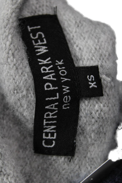 Central Park West Unisex Pullover Mock Neck Long Sleeve Dark Blue Size XS