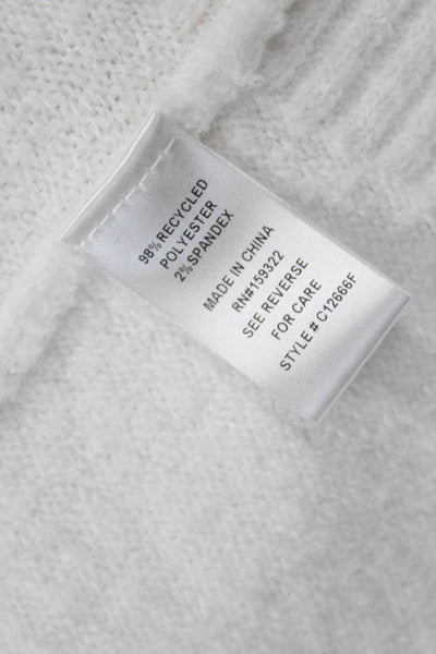 Central Park West Unisex Pullover Sweater V-Neck Long Sleeve White Size XS