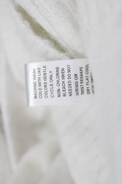 Central Park West Unisex Pullover Sweater V-Neck Long Sleeve White Size XS