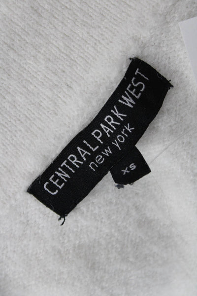 Central Park West Unisex Pullover Sweater V-Neck Long Sleeve White Size XS
