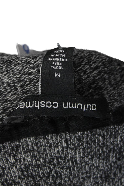 Autumn Cashmere Mens Pullover Mock Neck Zip Sheepskin Sweater Dark Gray Size M