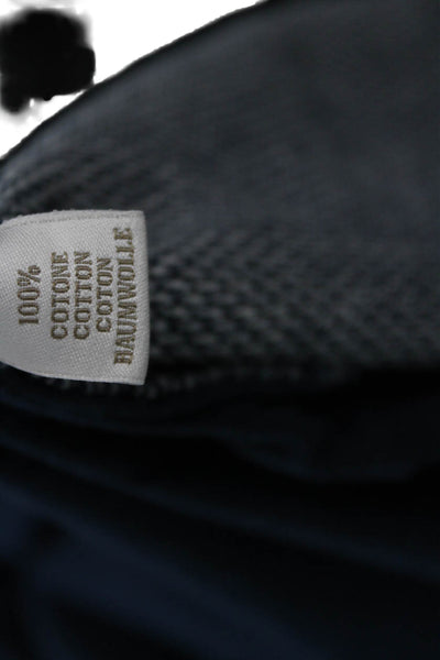 Filippo De Laurentiis Men Full Zip Herringbone Sweater Dark Blue Size L