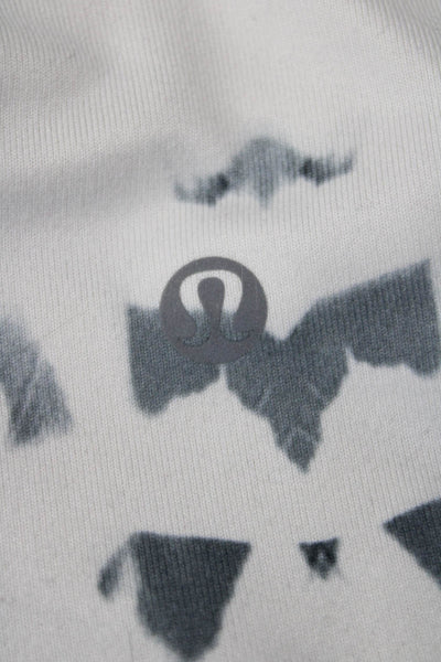 Lululemon Womens Camisole Sleeveless White Animal Print Zip Nylon Blend Size 4