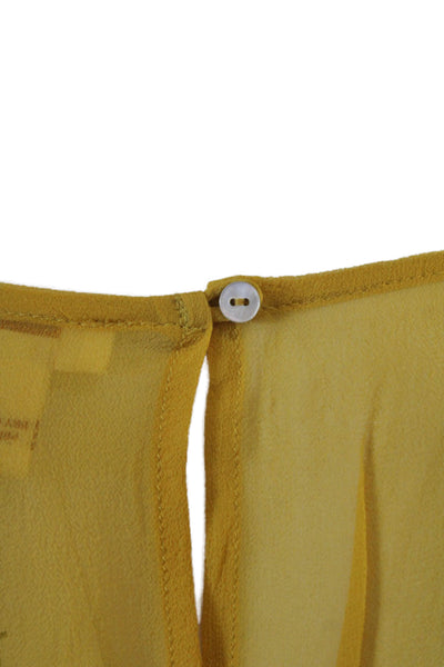 Sundance Womens Bohemian Silk Sleeveless Tank Round Neck Yellow Size S
