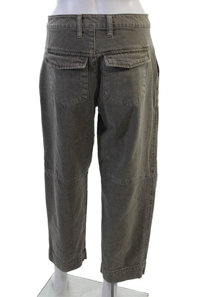 KUT from the Kloth Women Cropped Cargo Pants Dark Gray Cotton High Rise Size 00