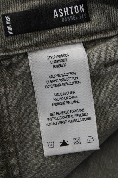 KUT from the Kloth Women Cropped Cargo Pants Dark Gray Cotton High Rise Size 00