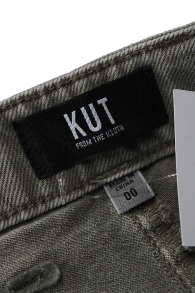 KUT from the Kloth Women Cropped Cargo Pants Dark Gray Cotton High Rise Size 00