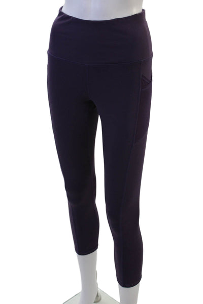 Gaiam Womens Capri Cropped Leggings Purple Polyester Blend Size S