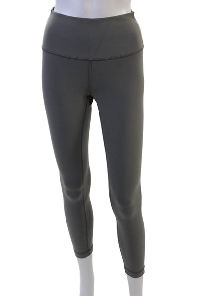 Lululemon Womens Ankle Leggings Dark Gray Nylon Blend Zip Size 6