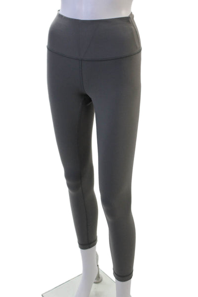 Lululemon Womens Ankle Leggings Dark Gray Nylon Blend Zip Size 6