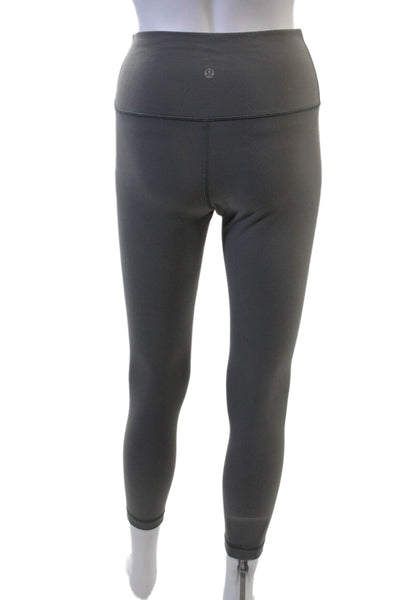 Lululemon Womens Ankle Leggings Dark Gray Nylon Blend Zip Size 6