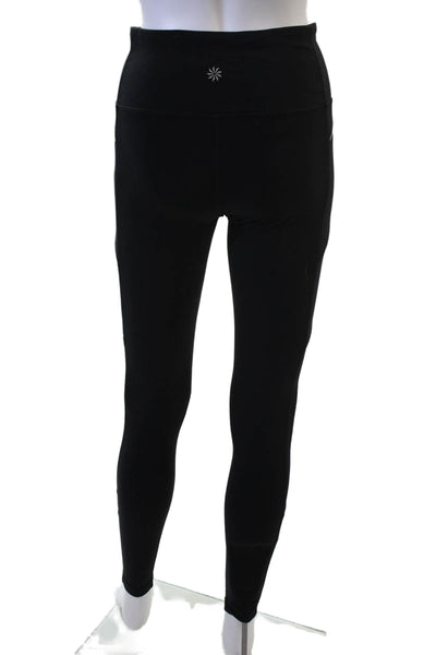 Athleta Women Ankle Cargo Leggings Black Supplex Nylon Size XS