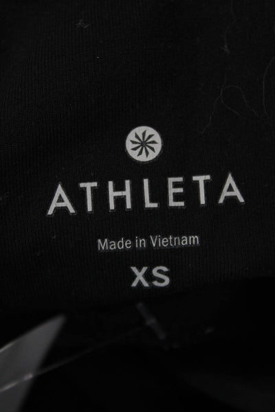 Athleta Women Ankle Cargo Leggings Black Supplex Nylon Size XS