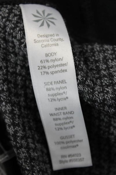 Athleta Womens Ankle Leggings Black Herringbone Zip Size XS