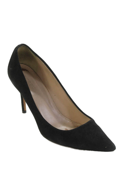 J Crew Womens Suede Pointed Toe Classic Pumps Black Size 6