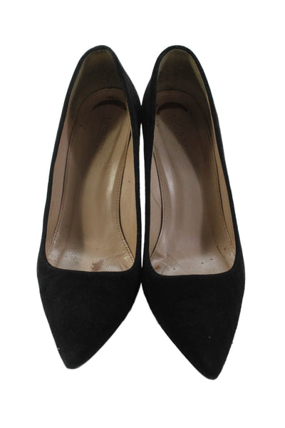 J Crew Womens Suede Pointed Toe Classic Pumps Black Size 6