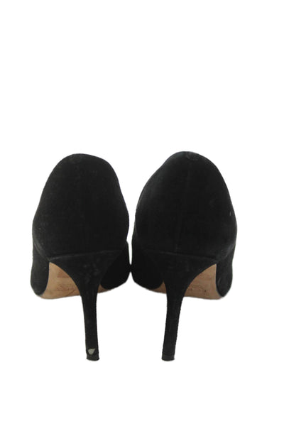 J Crew Womens Suede Pointed Toe Classic Pumps Black Size 6