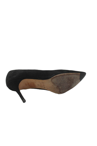 J Crew Womens Suede Pointed Toe Classic Pumps Black Size 6