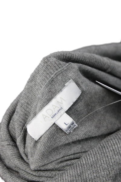 Adam Adam Lippes Unisex Pullover Turtleneck Sweater Gray Bamboo Cashmere Size L