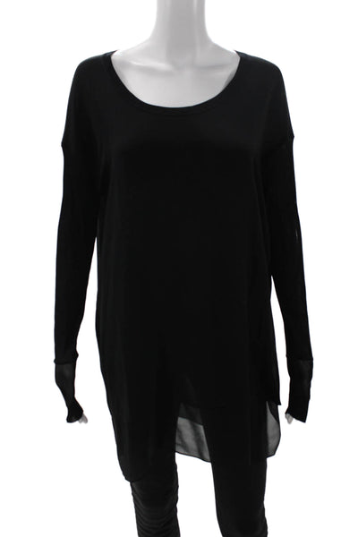 Rag & Bone Womens Black Rayon Tunic Long Sleeve Round Neck Size M