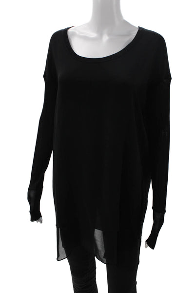Rag & Bone Womens Black Rayon Tunic Long Sleeve Round Neck Size M