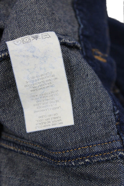 Karen Kane Womens Jacket Dark Blue Collared Button Cotton Blend Size S
